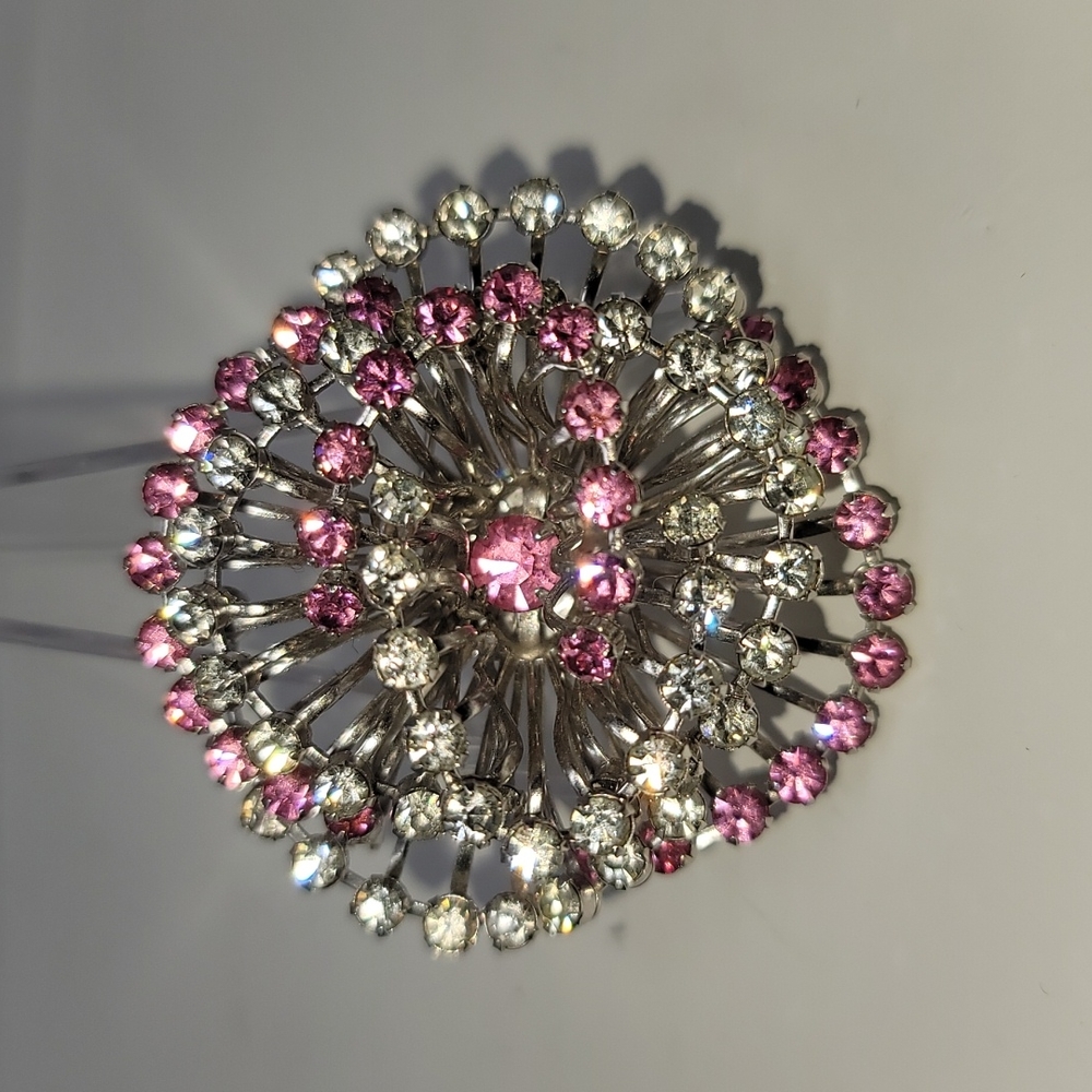Vintage Rhinestone Multi Colored Brooch